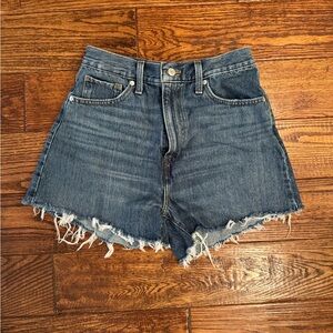 Levi's Dark Blue Distressed Jean Shorts